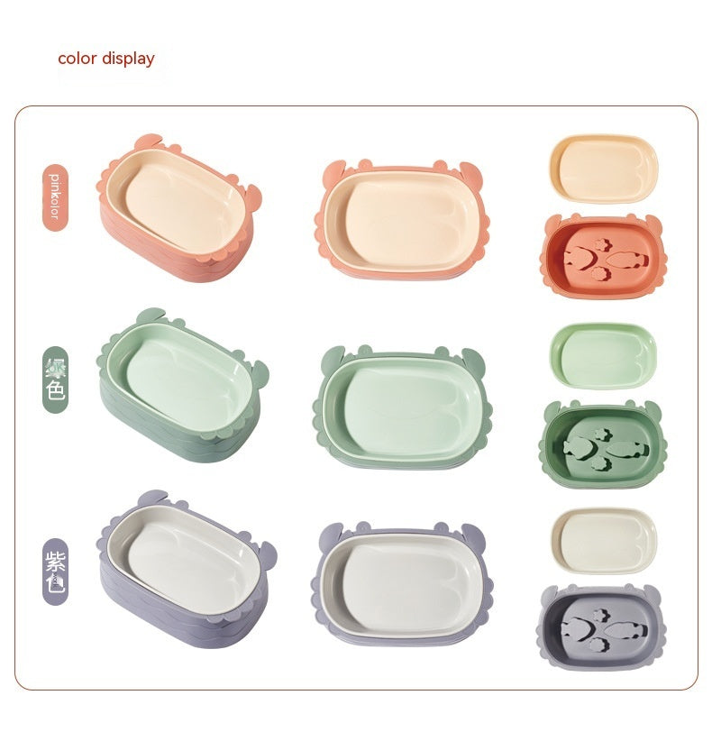Pet Cat Bowl Crab Shape Slow Feeding Bowl Removable Pet Double