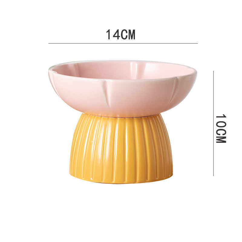 Pet Macarons Candy Color Feeding Ceramic Bowl