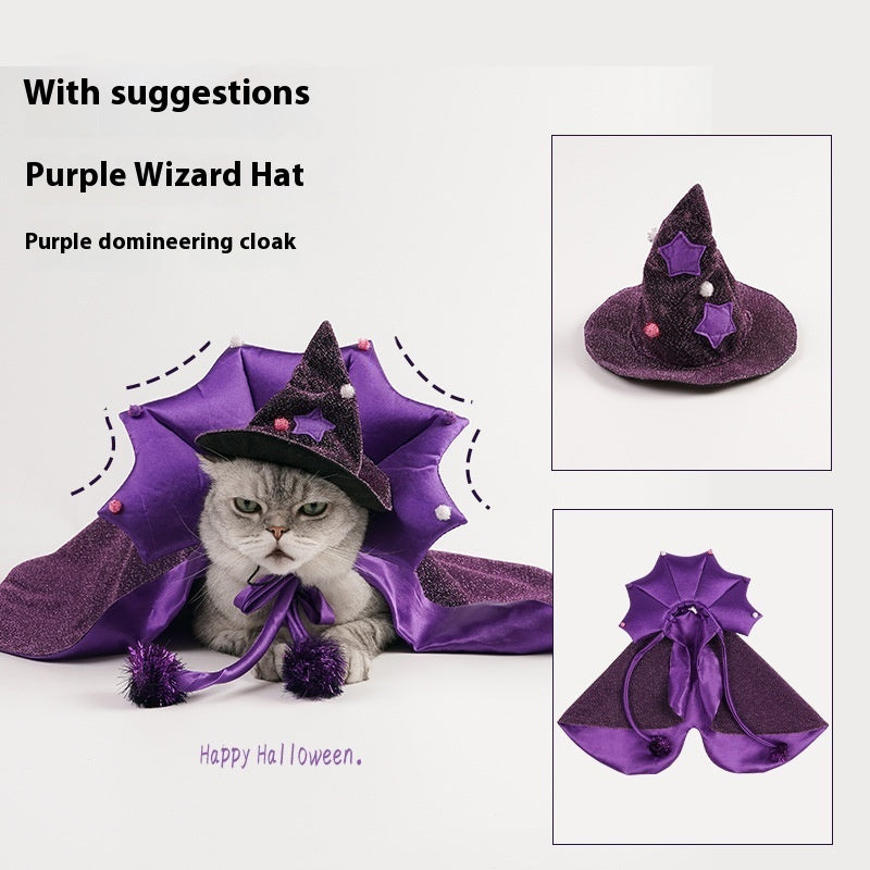 Pet Cat Dog Clothes Magic Cloak Hat