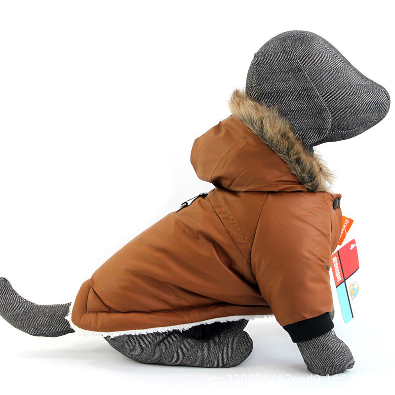 Pet Warm Coat Coat Traction Rope Clothes